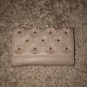 Nude Leather Floral Wallet